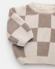 Boxy Sweater - Checkers Fuzzy