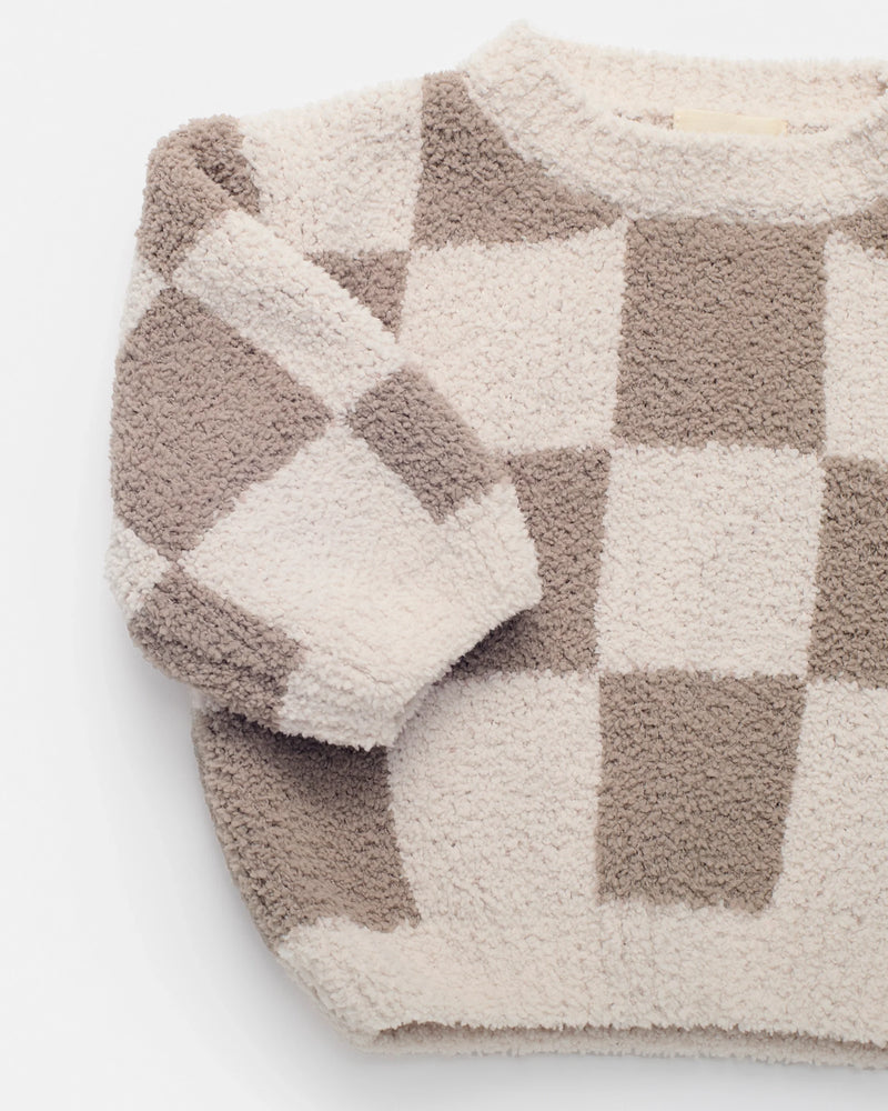 Boxy Sweater - Checkers Fuzzy