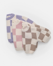 Boxy Sweater - Checkers Fuzzy