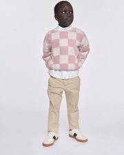 Boxy Sweater - Checkers Fuzzy