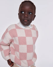 Boxy Sweater - Checkers Fuzzy