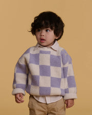 Boxy Sweater - Checkers Fuzzy