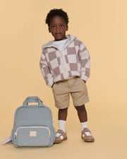 Hooded Cardigan - Checkers Fuzzy