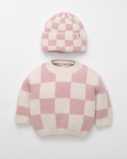 Boxy Sweater - Checkers Fuzzy