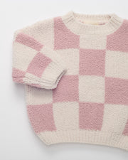 Boxy Sweater - Checkers Fuzzy