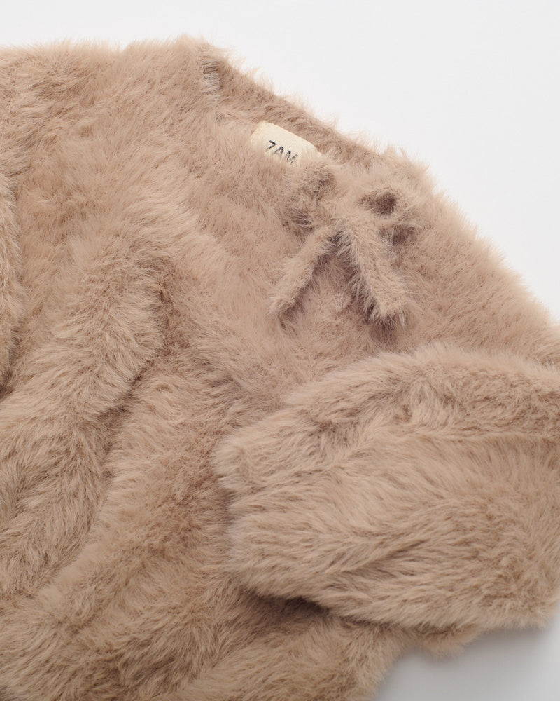 Boxy Bow Sweater - Furry