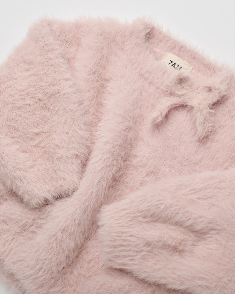 Boxy Bow Sweater - Furry