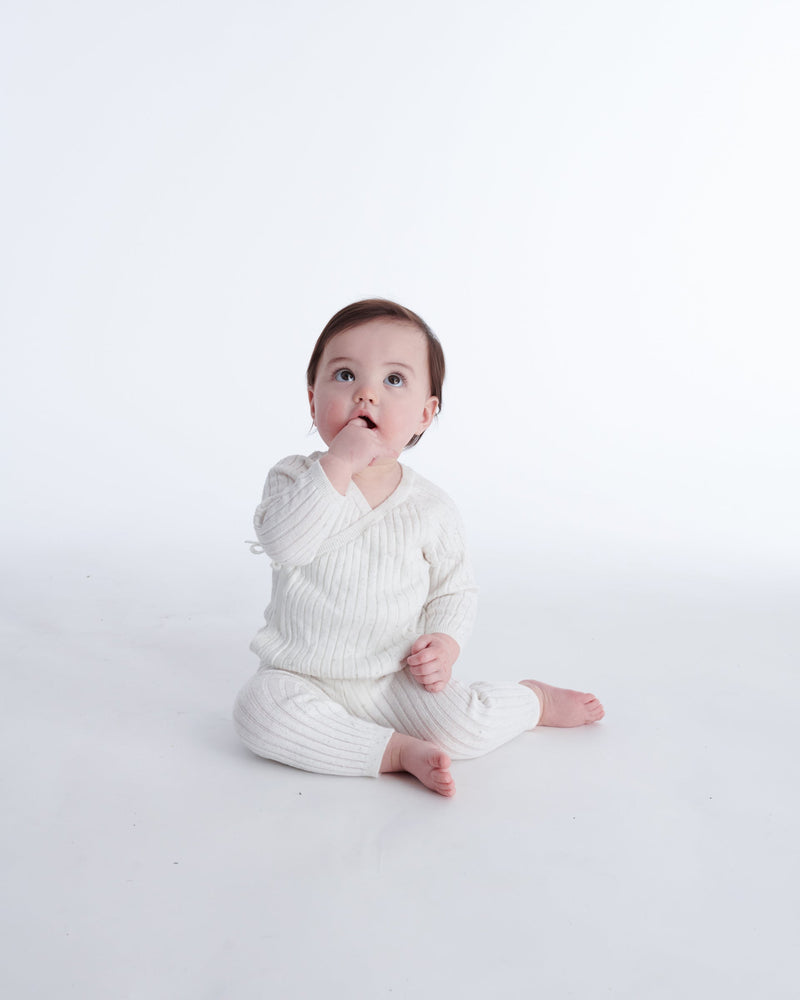 7AM Enfant - Cotton Wrap Top - Ribbed
