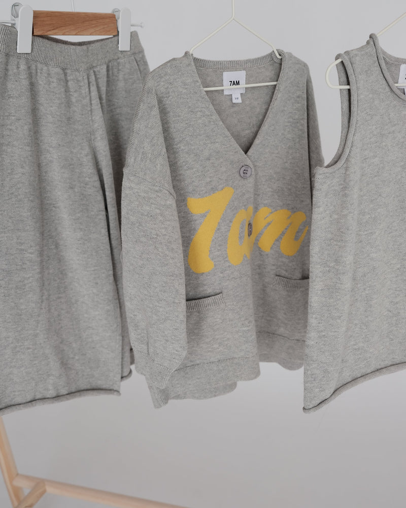 7AM Enfant - 7AM Logo Boxy Cotton Cardigan