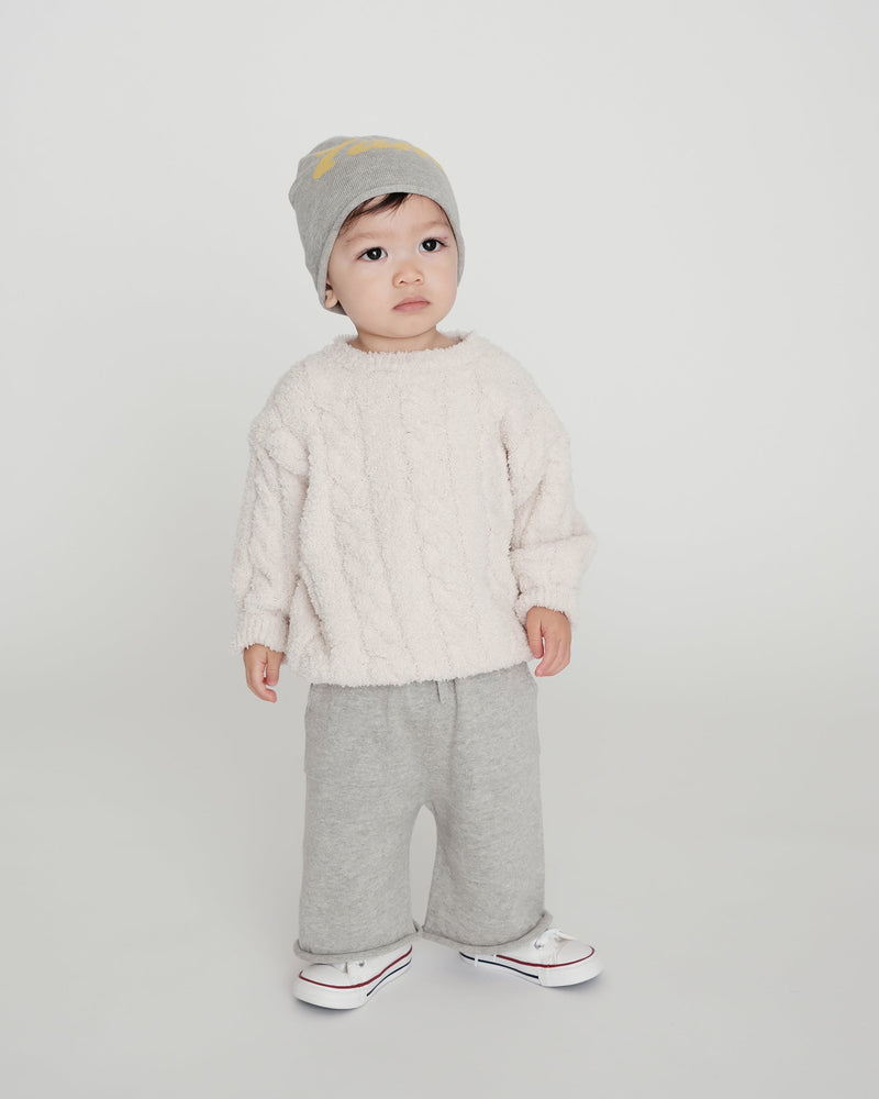7AM Enfant - Boxy Cable Sweater - Fuzzy