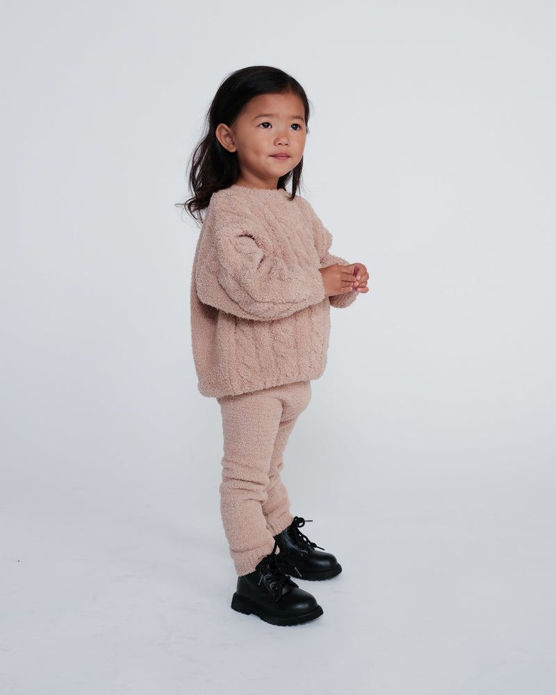 7AM Enfant - Boxy Cable Sweater - Fuzzy