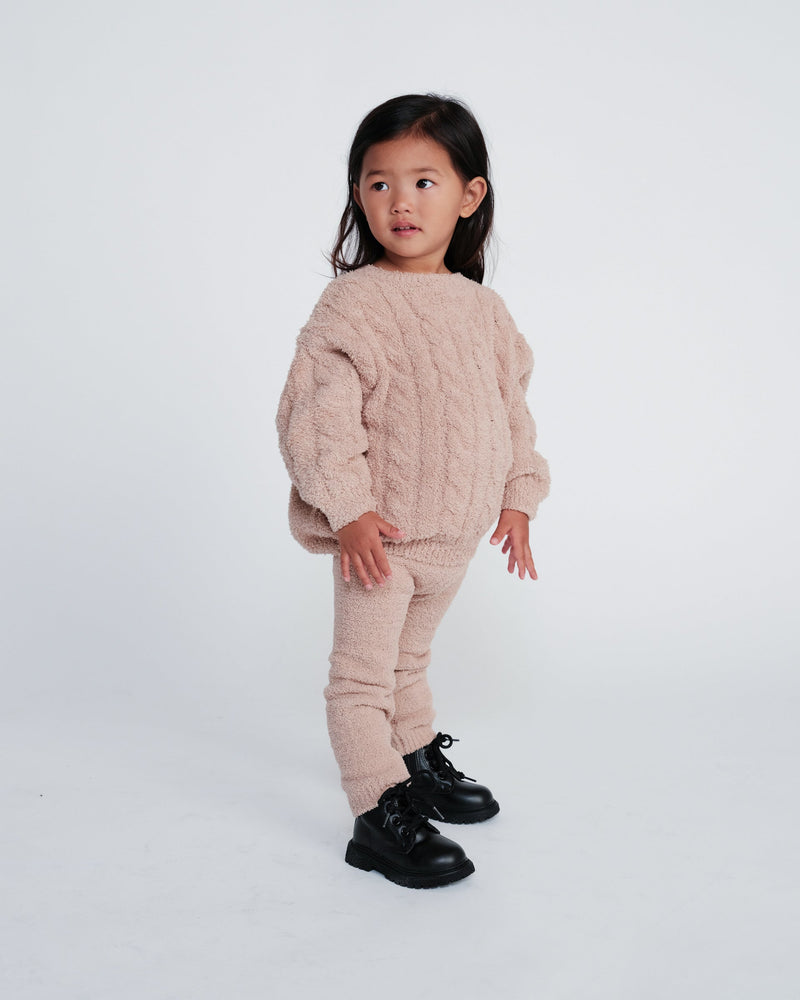 7AM Enfant - Boxy Cable Sweater - Fuzzy