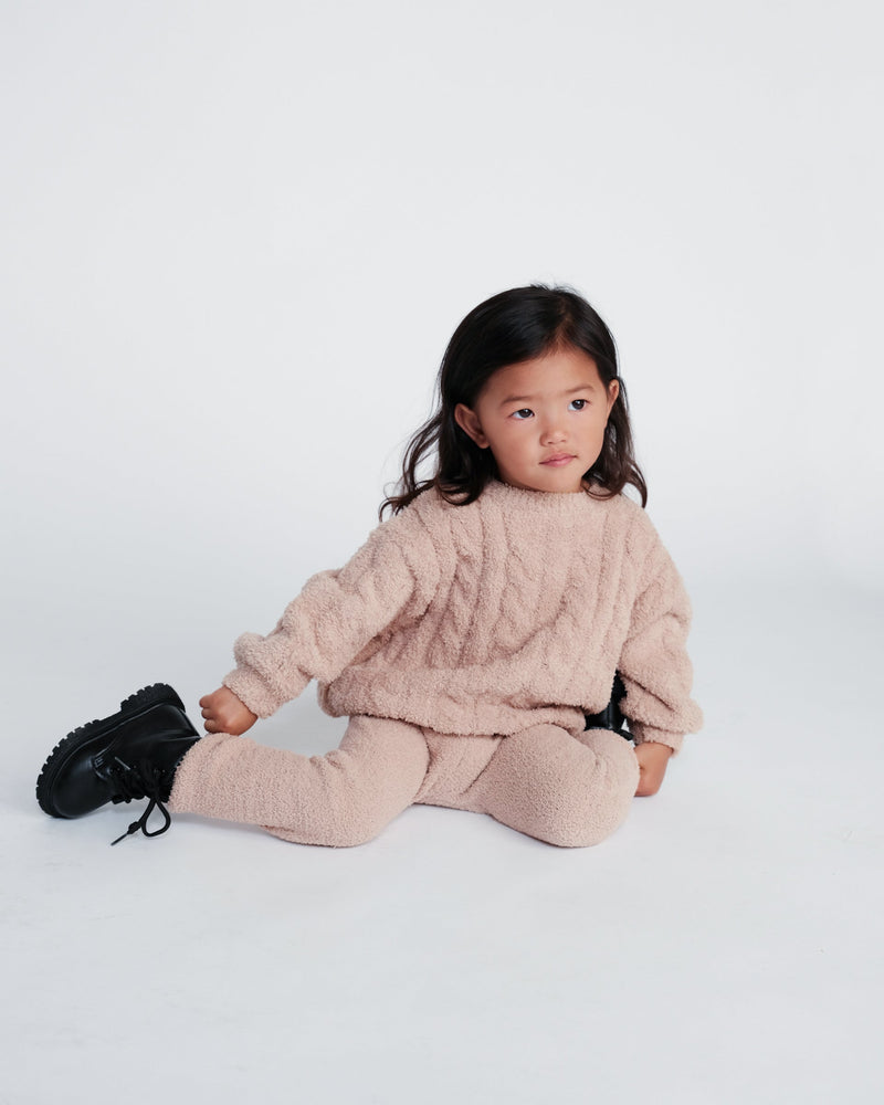 7AM Enfant - Boxy Cable Sweater - Fuzzy