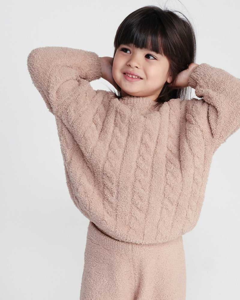 7AM Enfant - Boxy Cable Sweater - Fuzzy