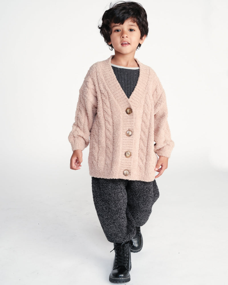 7AM Enfant - Cable Cardigan - Fuzzy