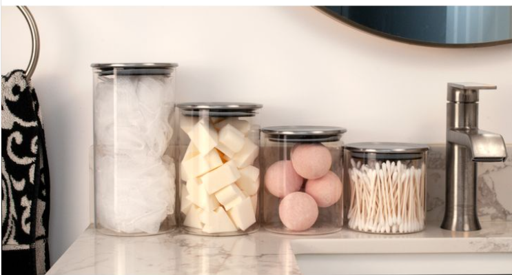 Kitchen Basics - Glass Canister with Lid Straight-Sided - 950ml