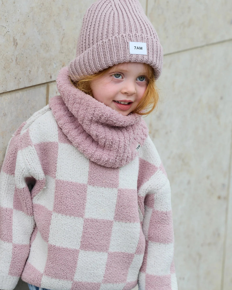 Boxy Sweater - Checkers Fuzzy