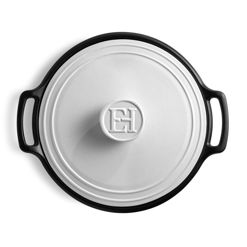 Emile Henry Sublime+ Round Casserole 7L Ardoise et Blanc