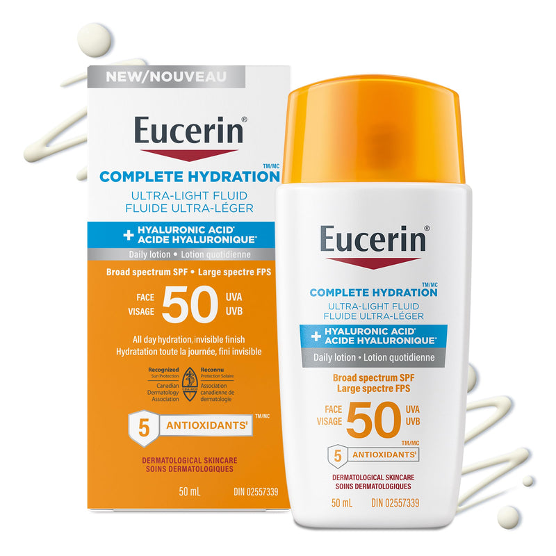 Eucerin Complete Hydration Ultra-Light Face Sunscreen SPF 50, 50 mL