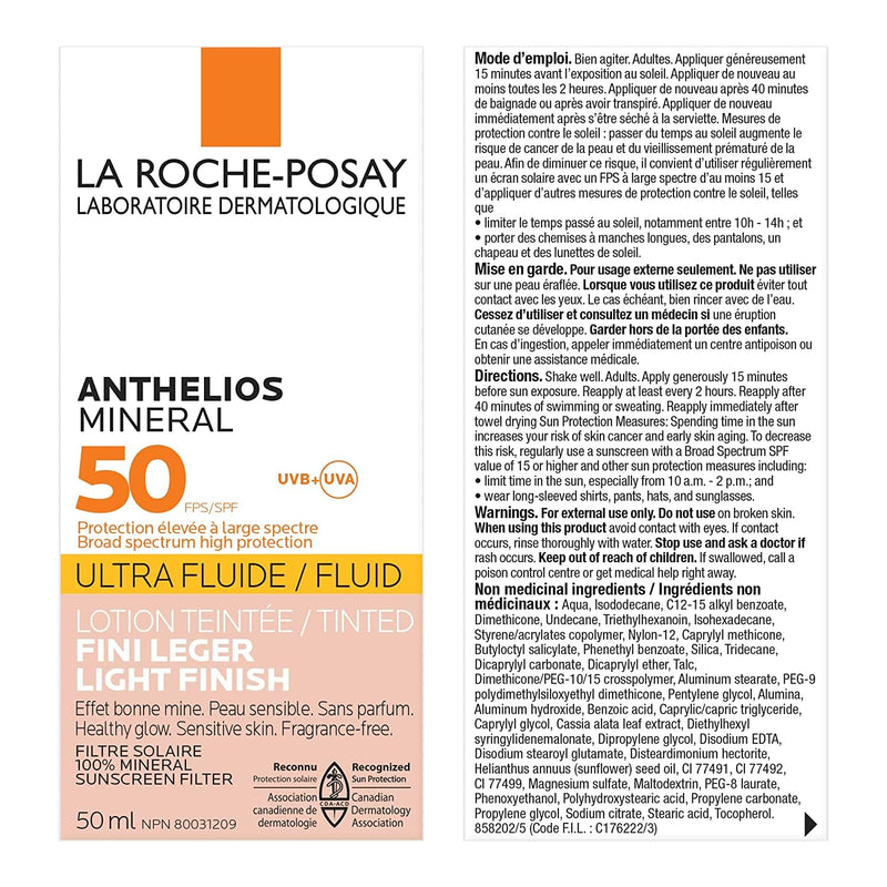 La Roche-Posay - Anthelios Mineral Ultra Fluid - SPF 50 - 50 mL