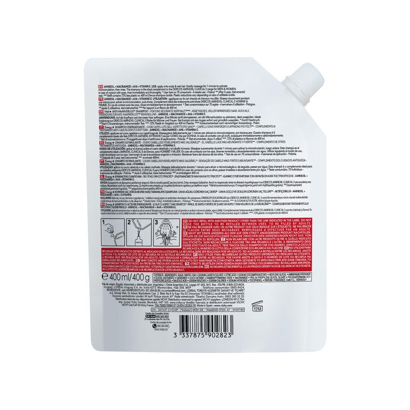 Vichy Dercos Energy+ Shampoo Refill, 400 mL