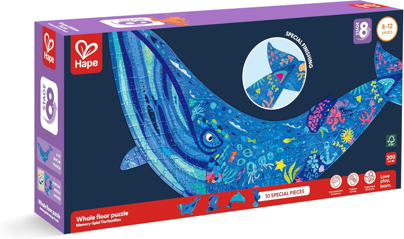 Hape - Whale Bright Ground Puzzle - 200 Pieces
