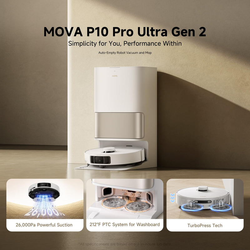 MOVA P10 Pro Ultra Gen 2 Robot Vacuum & Mop RLP55SE