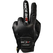 Nice Shot The Black Sheep black left-hand golf glove – back view