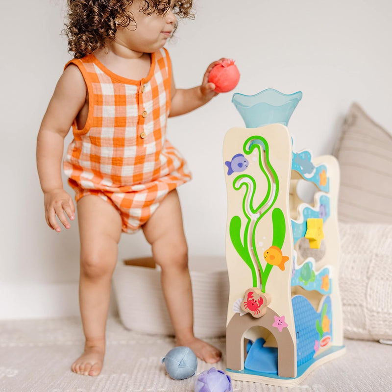 Melissa & Doug - Circuit à billes roulantes Océan en bois
