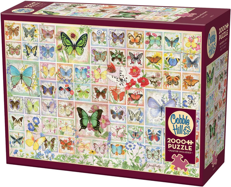Cobble Hill - Puzzle de 2000 pièces - Papillons et fleurs (ancienne version)
