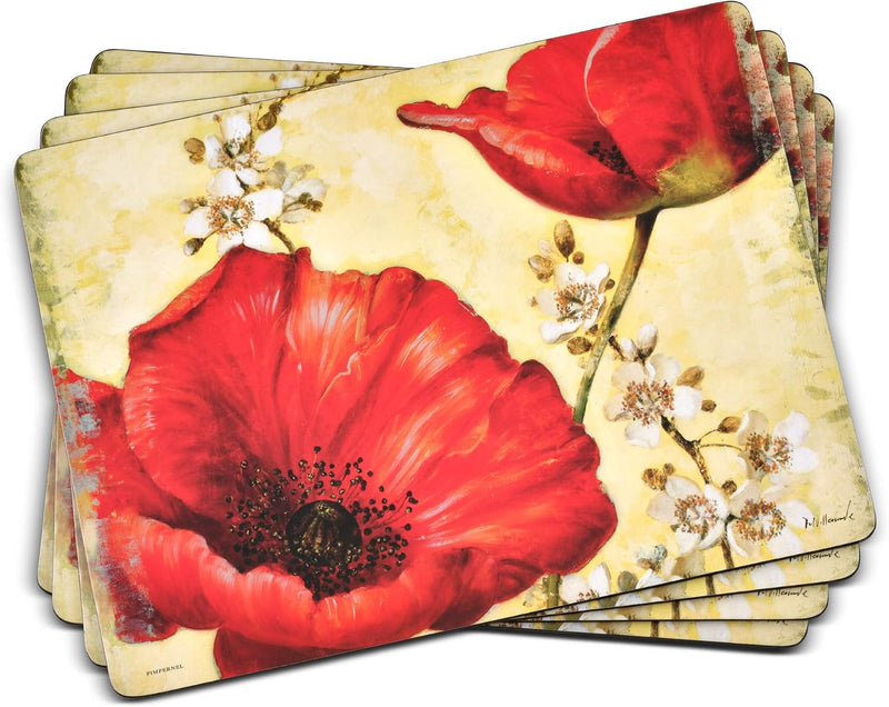 Pimpernel - Poppy De Villeneuve Placemats (Set of 4) | 16 x 12 in / 40.6 x 30.5 cm