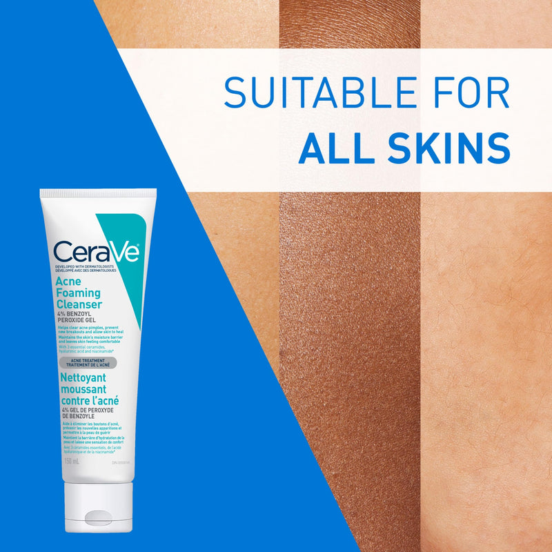 CeraVe - Acne Foaming Cleanser - 4% Benzoyl Peroxide - 150 mL