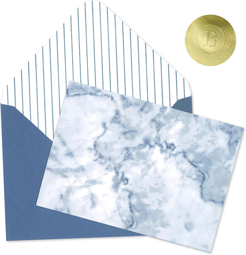 BLANK CARD / BOX (10 CARD, 10 ENV, 10 STICKERS) : BLUE MARBLE