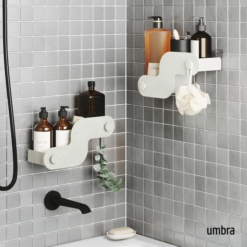 Nami Adhesive Shower Bins, Set of 2