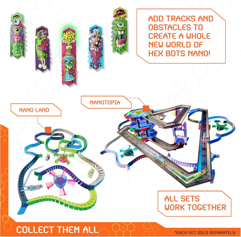 HEX BOTS - Nano Pack de 5, 4 Mini Bots avec Flash Bot Bonus