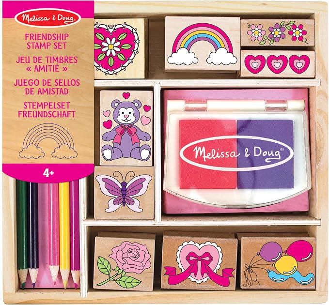 Melissa & Doug - Ensemble de tampons en bois - Amitié