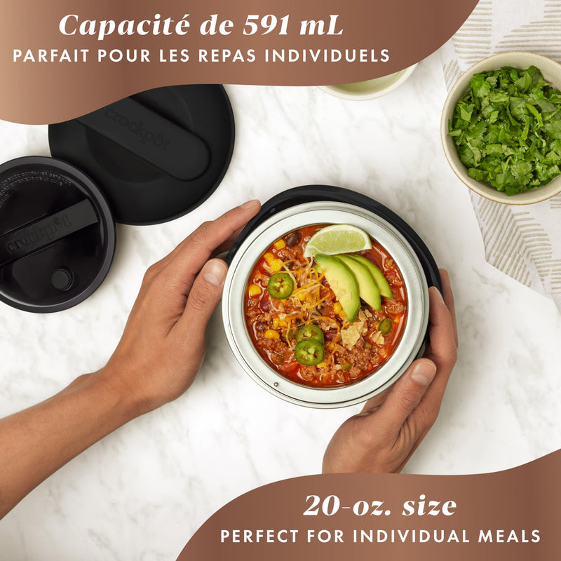 Crock-Pot Lunch Crock 2178594 20 oz Food Warmer, Black Licorice