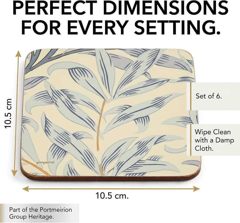 Pimpernel - Sous-verres Willow Bough Blue (Lot de 6)