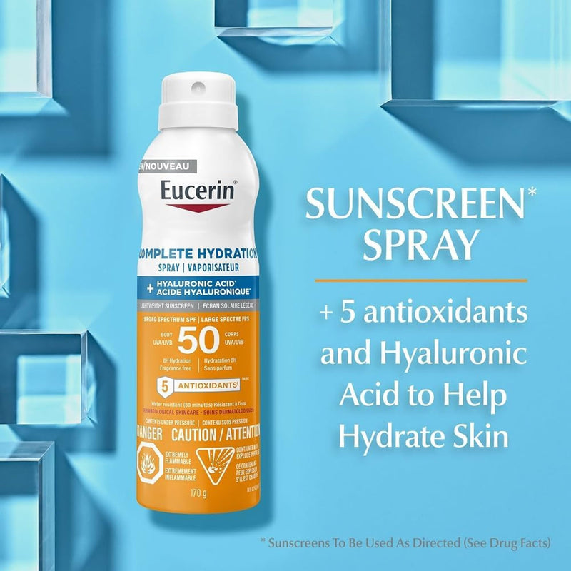 Eucerin Complete Hydration Body Sunscreen Spray SPF 50, 170 g