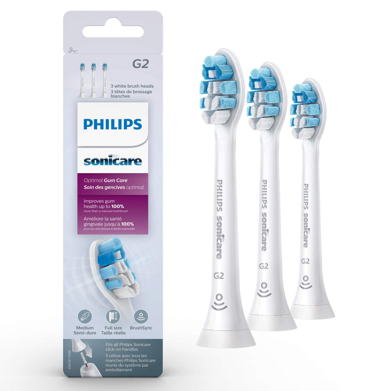 Philips Sonicare Optimal Gum Care Heads HX9033/65, White, 3 Pack