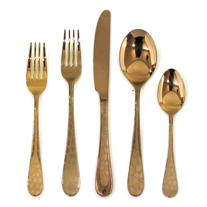 Mepra - Coccodrillo Bronze - 5-Piece Flatware Set