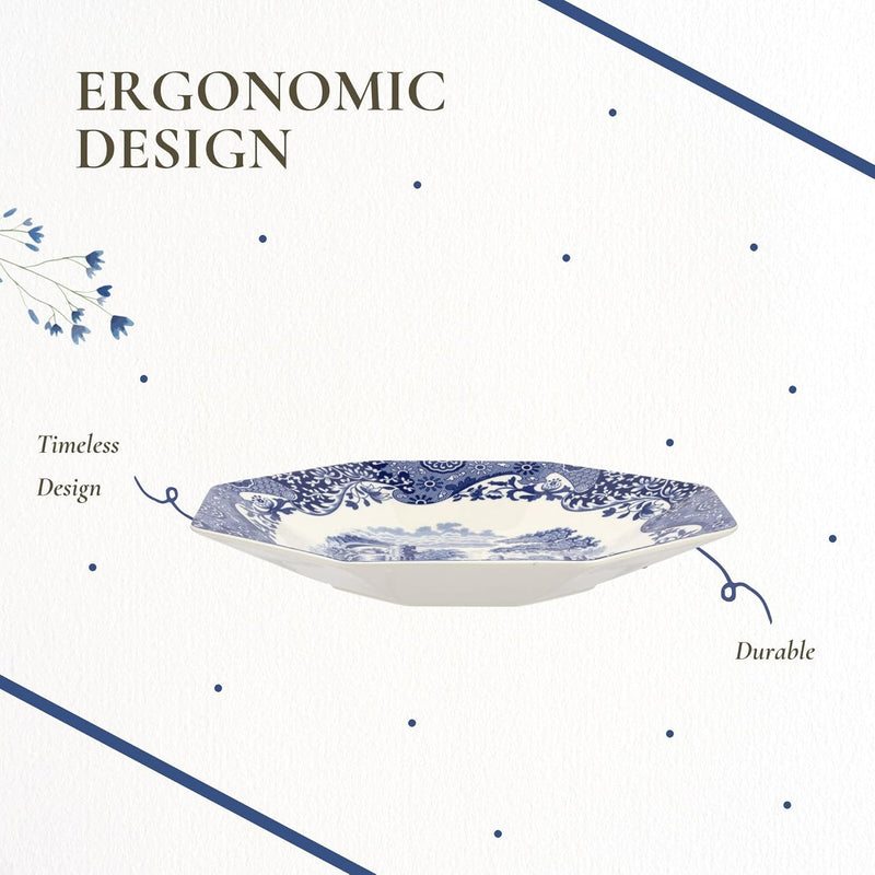Spode - Blue Italian - Octagonal Platter | 14 in / 35.6 cm