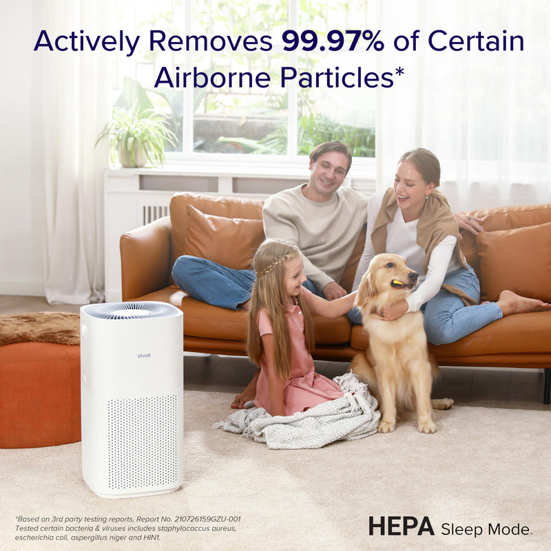 Levoit Core 600S-P Smart Air Purifier, White and Grey