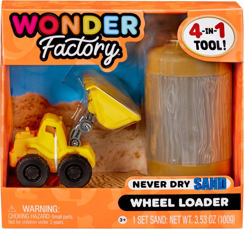 Wonder Factory - Camion de construction avec sable magique qui ne sèche jamais | Chargeuse sur pneus