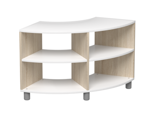 Beleduc Verona low curved two-layer open wood shelf
