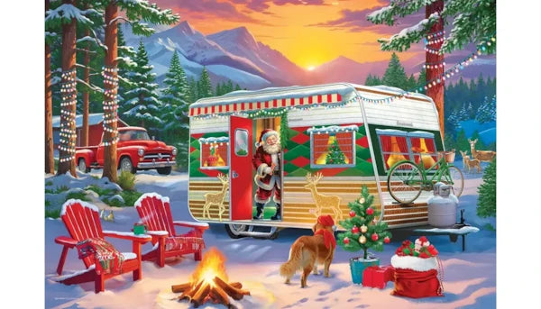 Eurographics - Casse-tête en étain en forme de 550 pièces - Roulotte de camping de Noël en étain