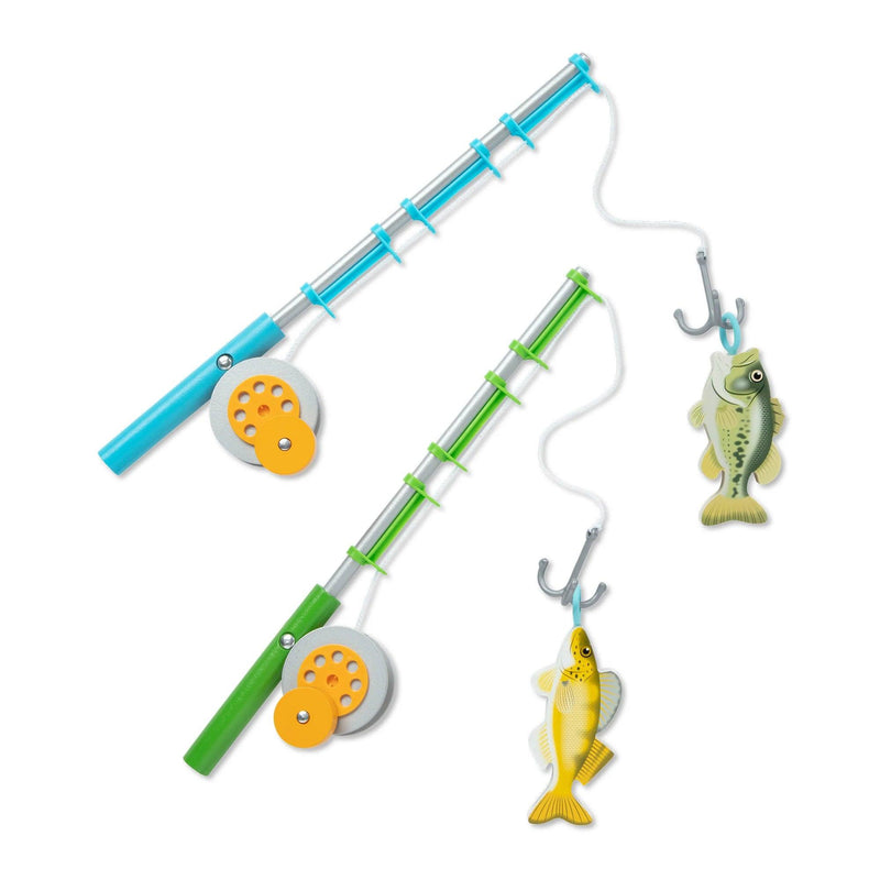Melissa & Doug Let's Explore 21-piece wooden fishing play set with tackle box