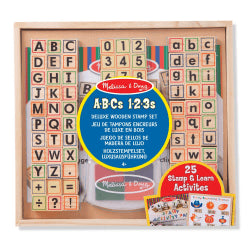 Melissa & Doug Deluxe Wooden Stamp Set ABCs 123s