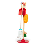 Melissa & Doug Dust! Sweep! Mop! wooden cleaning play set with stand – view 2