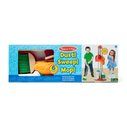 Melissa & Doug Dust! Sweep! Mop! wooden cleaning play set with stand – view 4